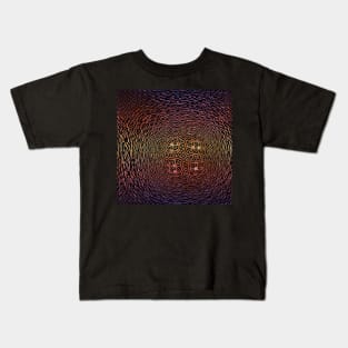 Mesh of Black and Brown Small Tiles in Swirl Abstract Pattern Kids T-Shirt